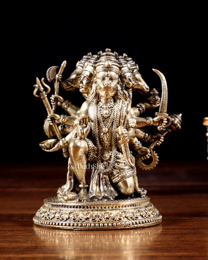 Pure Brass Superfine Panchmukhi Hanuman Idol - 3 inch