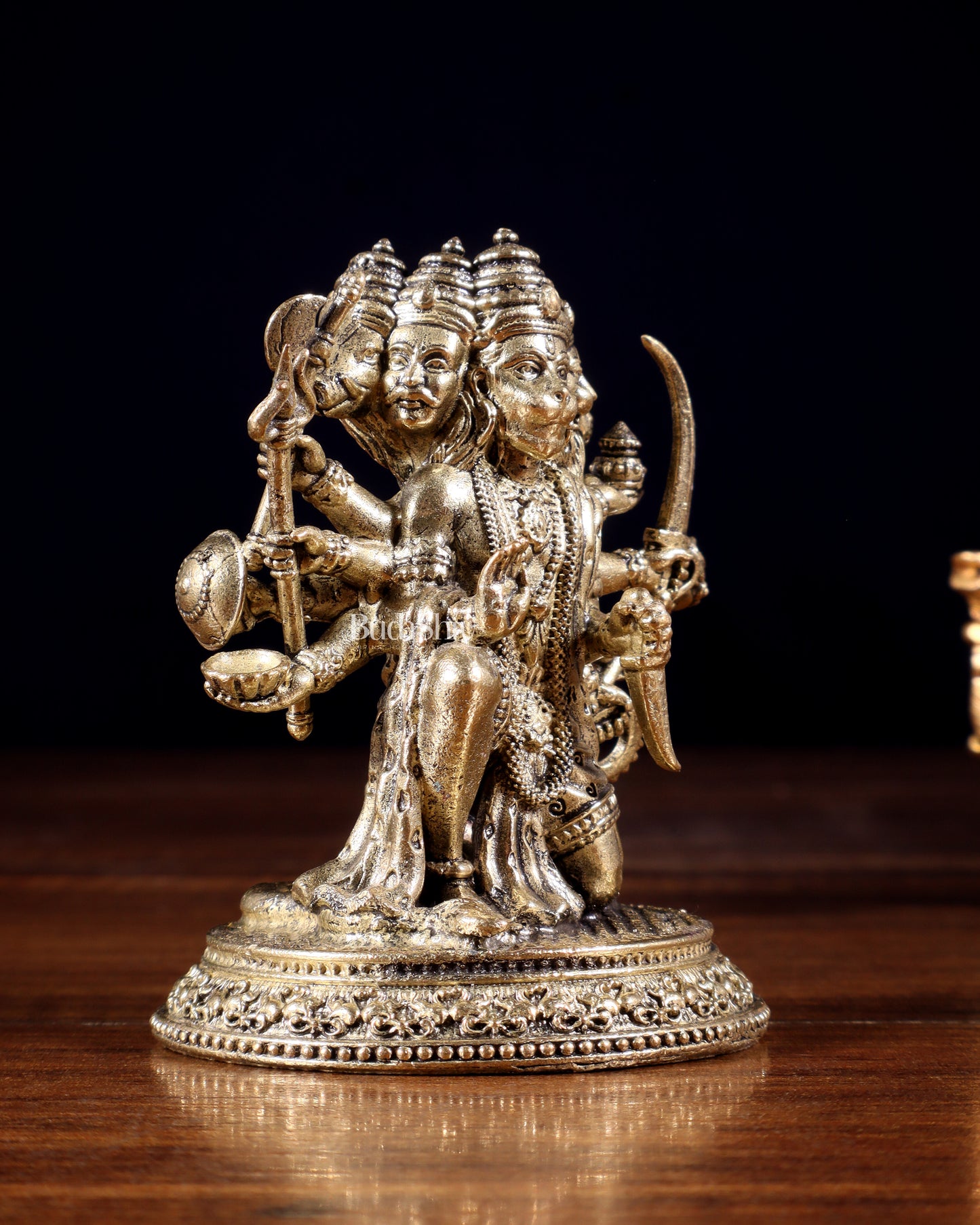 Pure Brass Superfine Panchmukhi Hanuman Idol - 3 inch