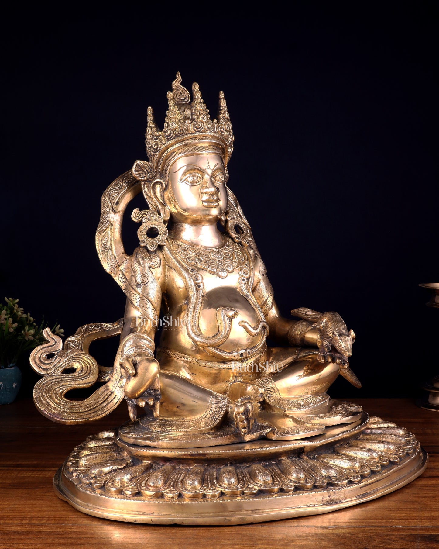 Large Brass Kubera Statue god of wealth