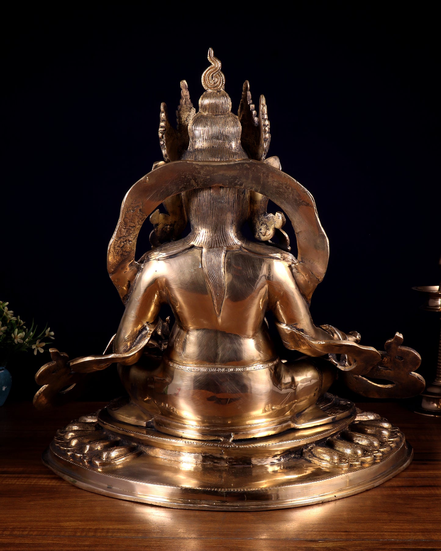 Large Brass Kubera Statue god of wealth