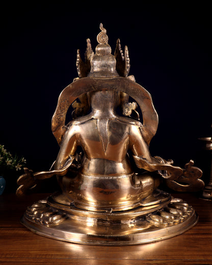 Large Brass Kubera Statue god of wealth