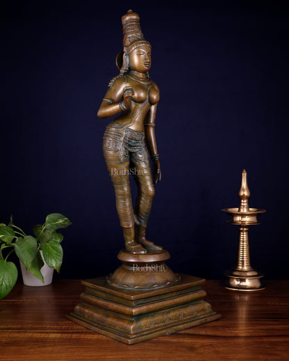 Brass Bhoga Shakti Goddess Uma Parvati (Sivagami) Statue – 23.6”
