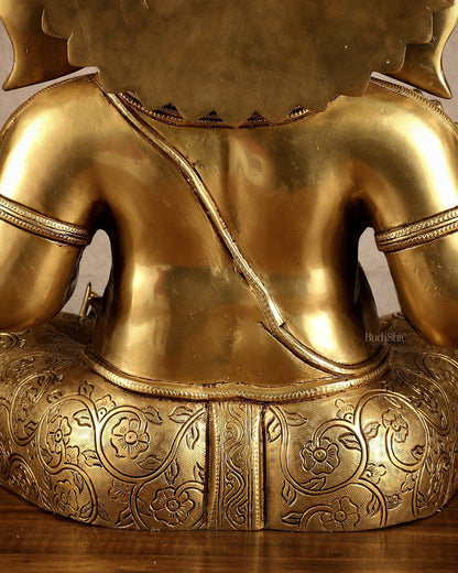 Brass Large Ganesha Statue | 20x16.5x11 Inches | 31.25 KG
