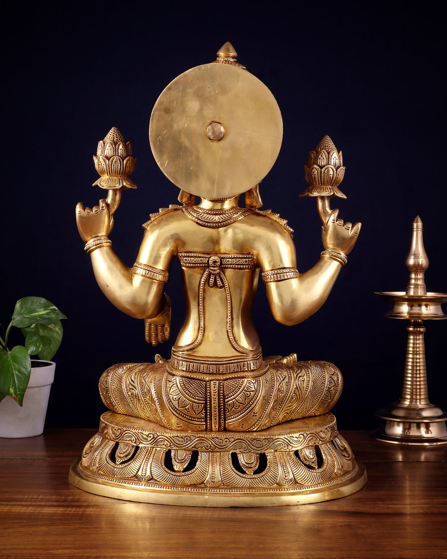 Pure Brass Superfine Lakshmi Statue – 17.5"