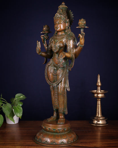 Brass Standing Lakshmi Statue – 24.5” chola bronze layer