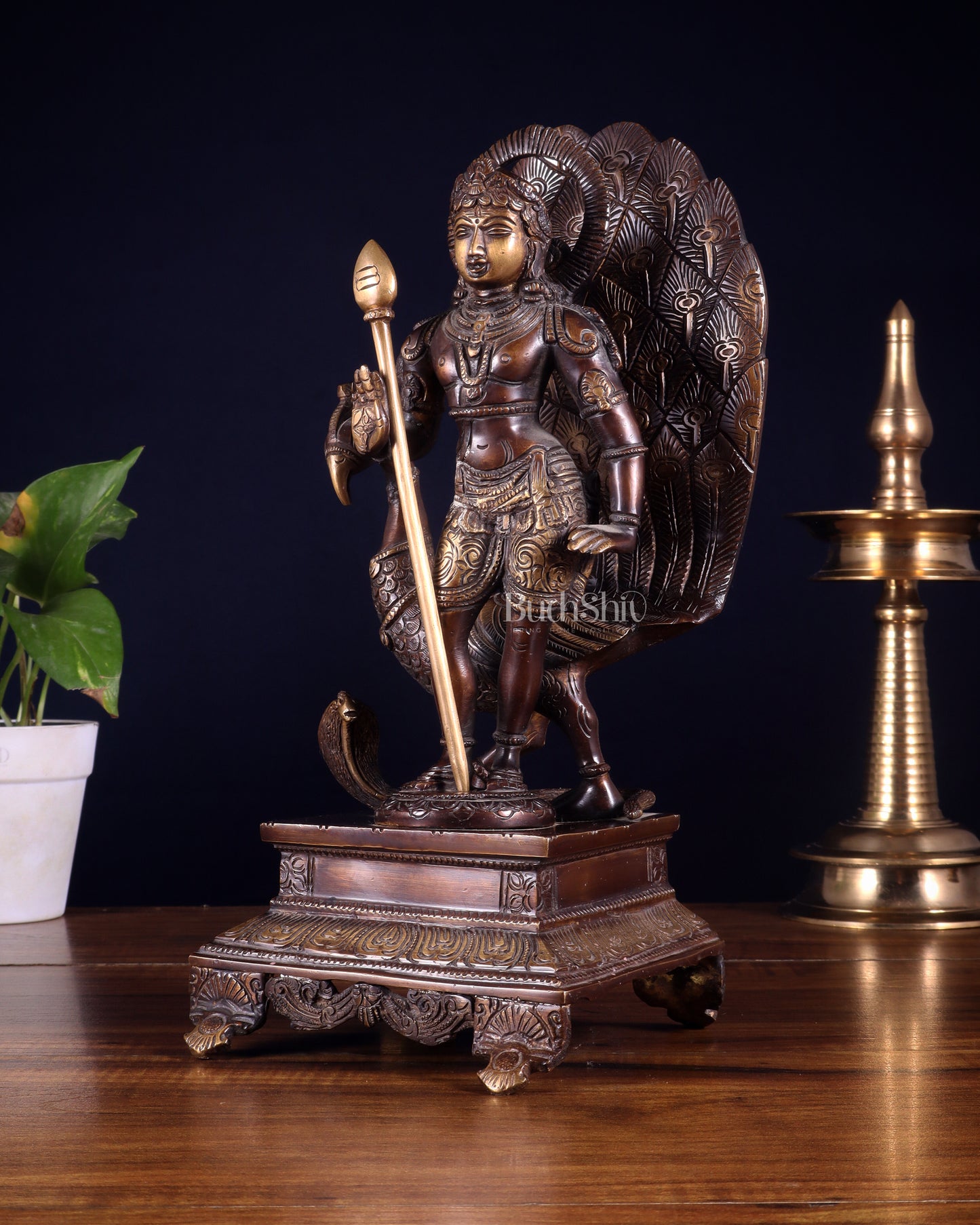 Handcrafted Lord Murgan Brass Idol - 12" Chola Finish