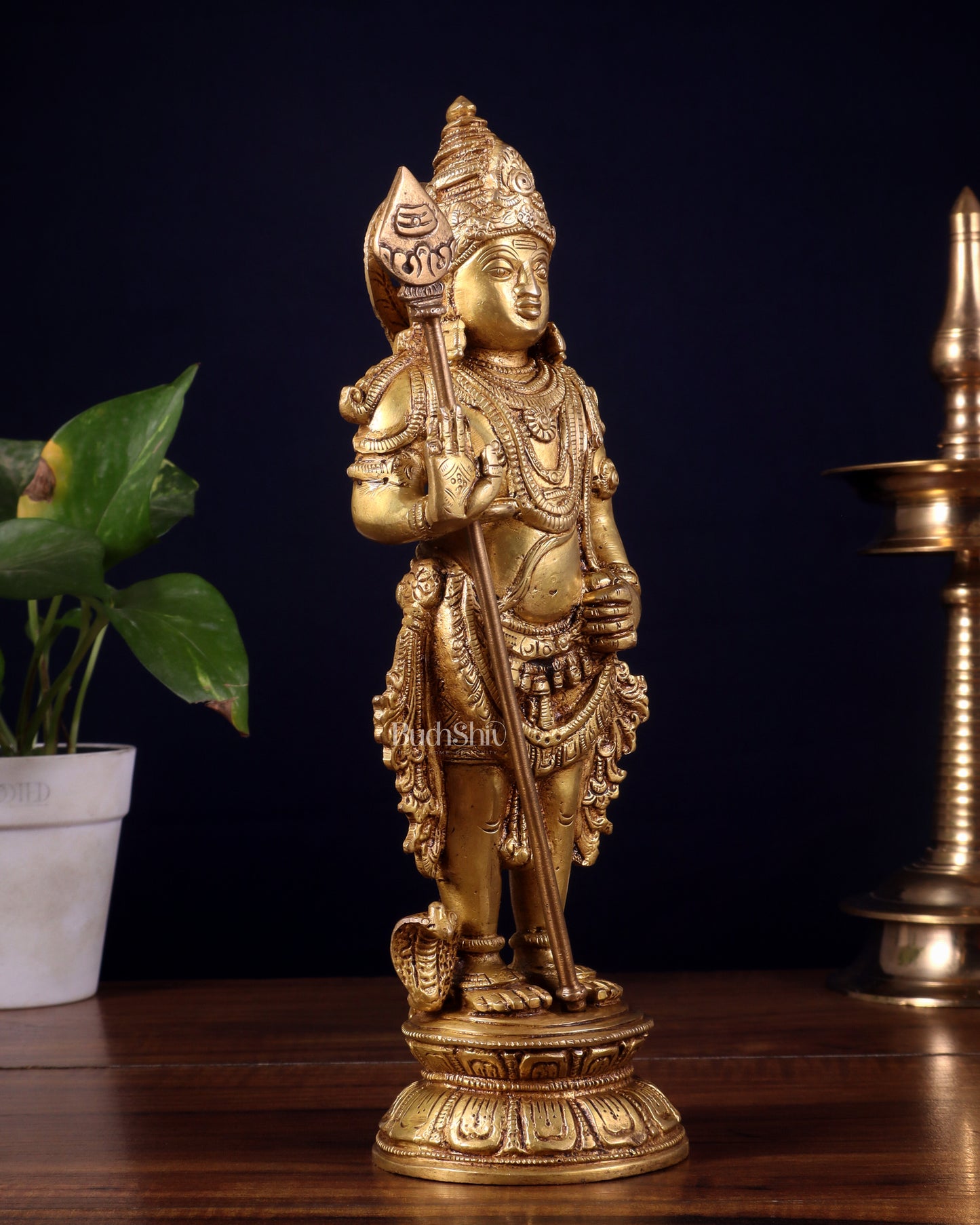 Pure Brass Lord Bala Murugan Kartikeya Statue | 11 Inches