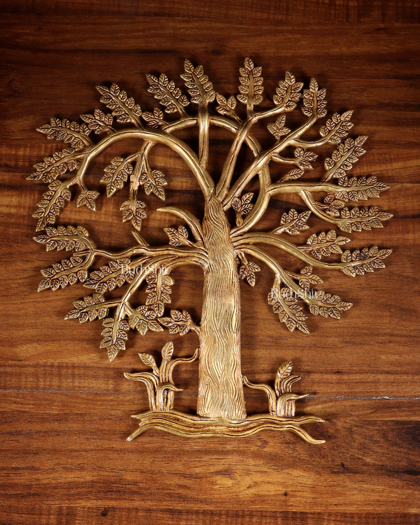Pure Brass Kalpavriksha Tree Wall Hanging – 35 cm (14 inch