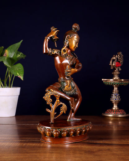 Brass Nepalese Style Dancing Shiva Statue - 9.5 Inch