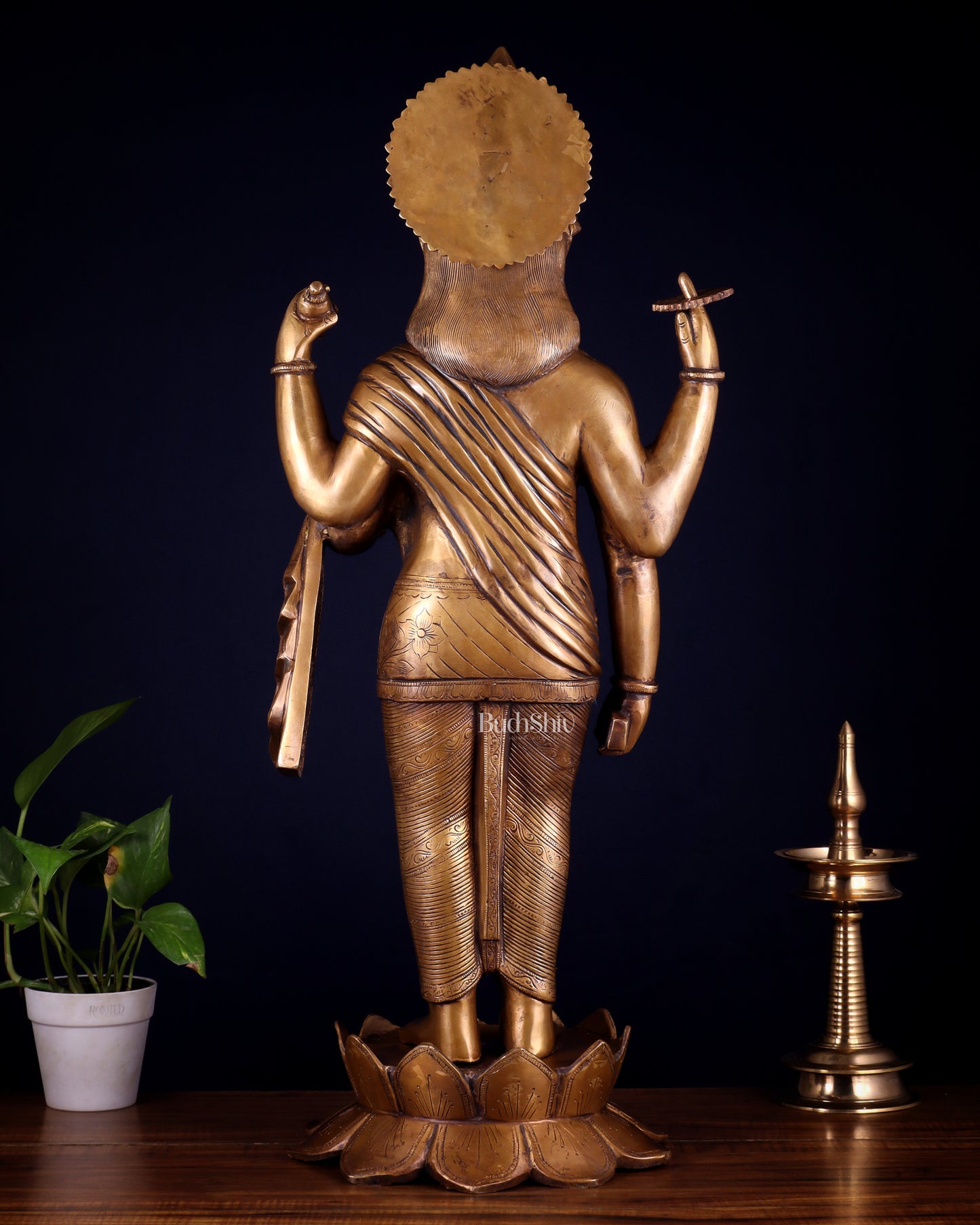 Pure Brass Large Lord Dhanvantari Statue | 30 Inch