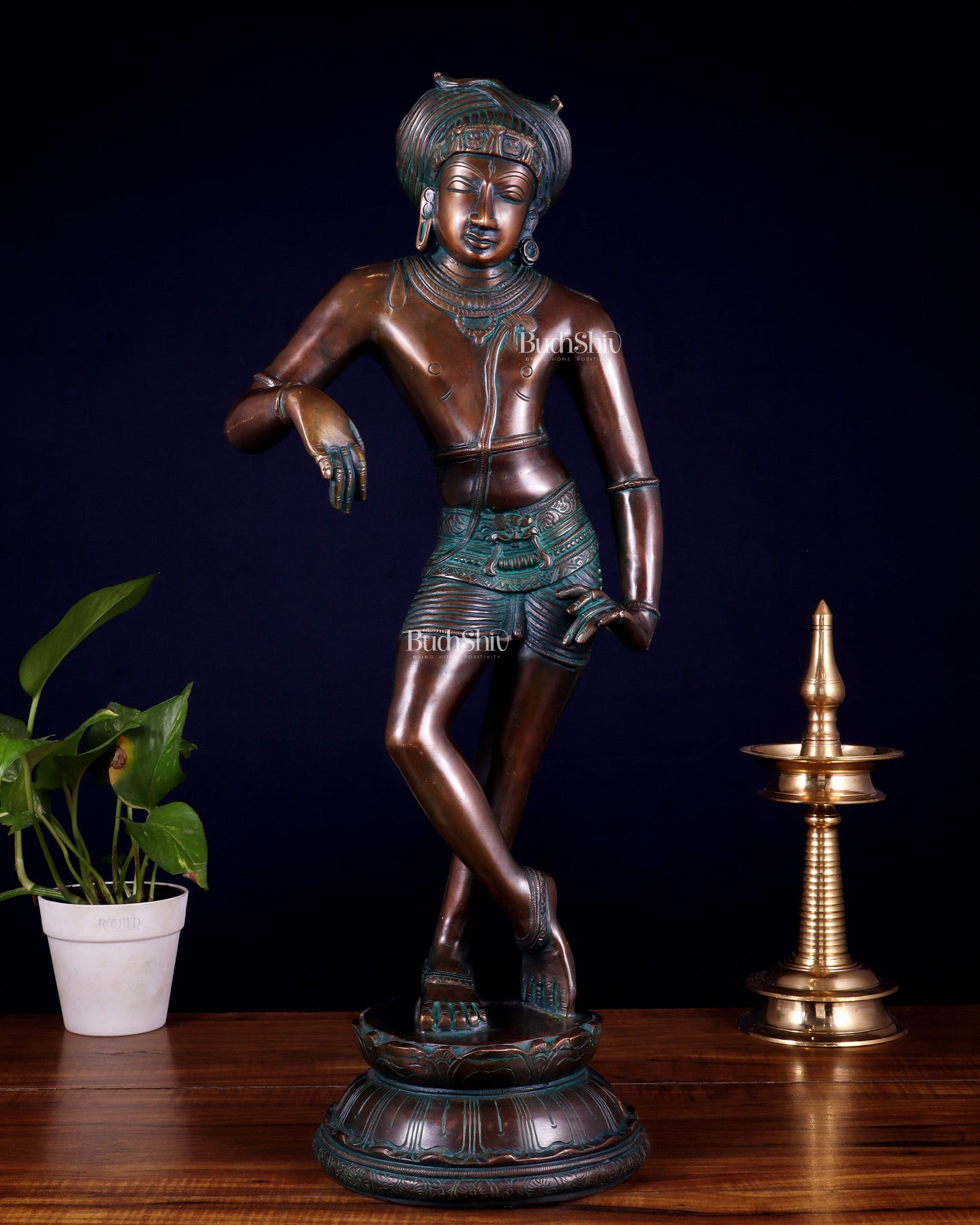 Pure Brass Shiva as Vrishabhavahana Statue 22.5"
