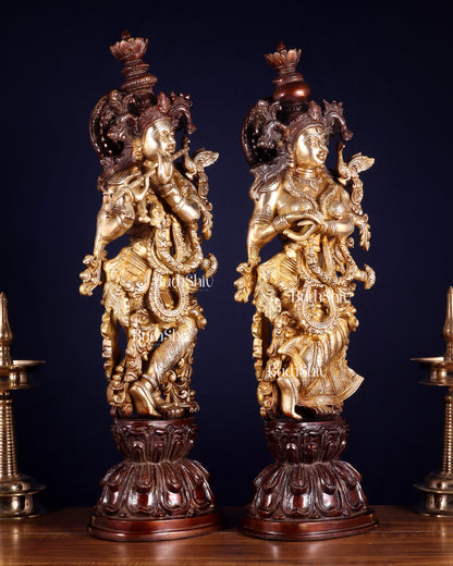 Brass Radha Krishna Idols 25 inch dual tone