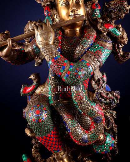 Lord Krishna Brass statue - 46 inch/3.75 feet large