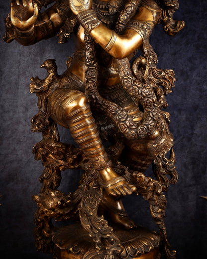Large brass Lord Krishna Statue - 46 inch