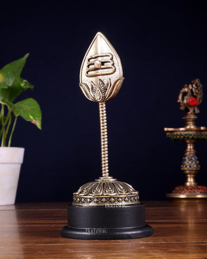 Brass Superfine Murugan Vel with Sturdy MDF Base – 7 Inch
