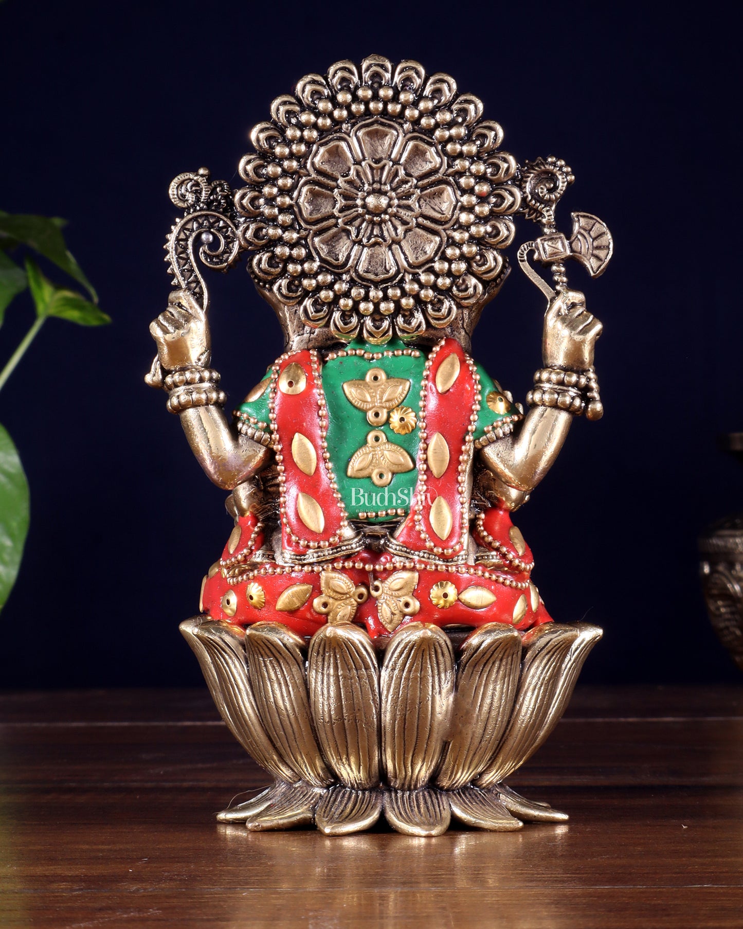 Pure Brass Superfine Lord Ganesha Idol | with meenakari
