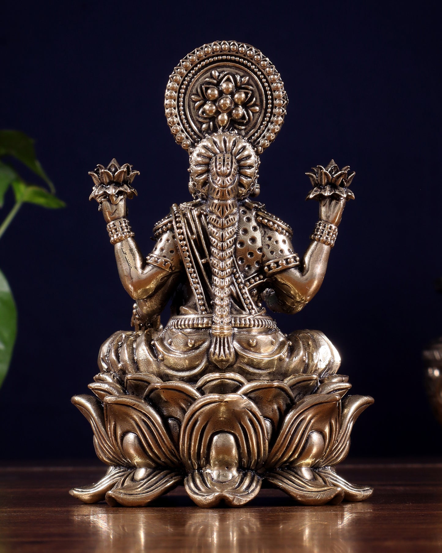 Brass Superfine Lakshmi Idol on Lotus Base 5"