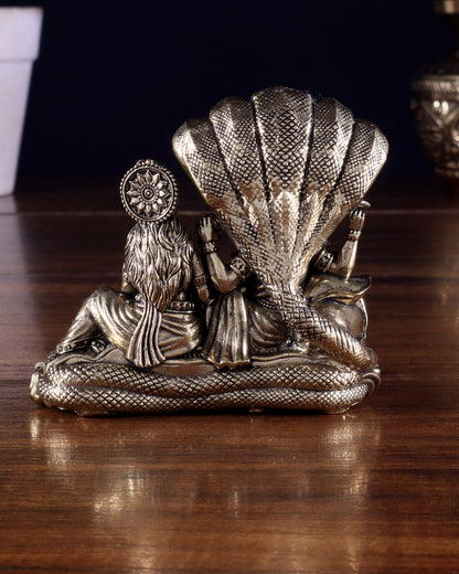 Brass Superfine Vishnu Lakshmi narayan Resting on Sheshanaag Idol 3 inch