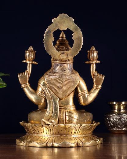 Brass Superfine Goddess Lakshmi Idol 10.5 inch