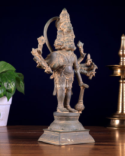 Pure Brass Standing Panchmukhi Hanuman Idol – 12 inch super antique