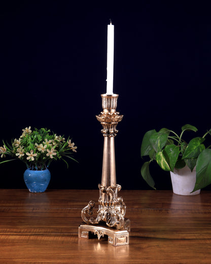 Vintage Brass Candle Stand – 11 Inch