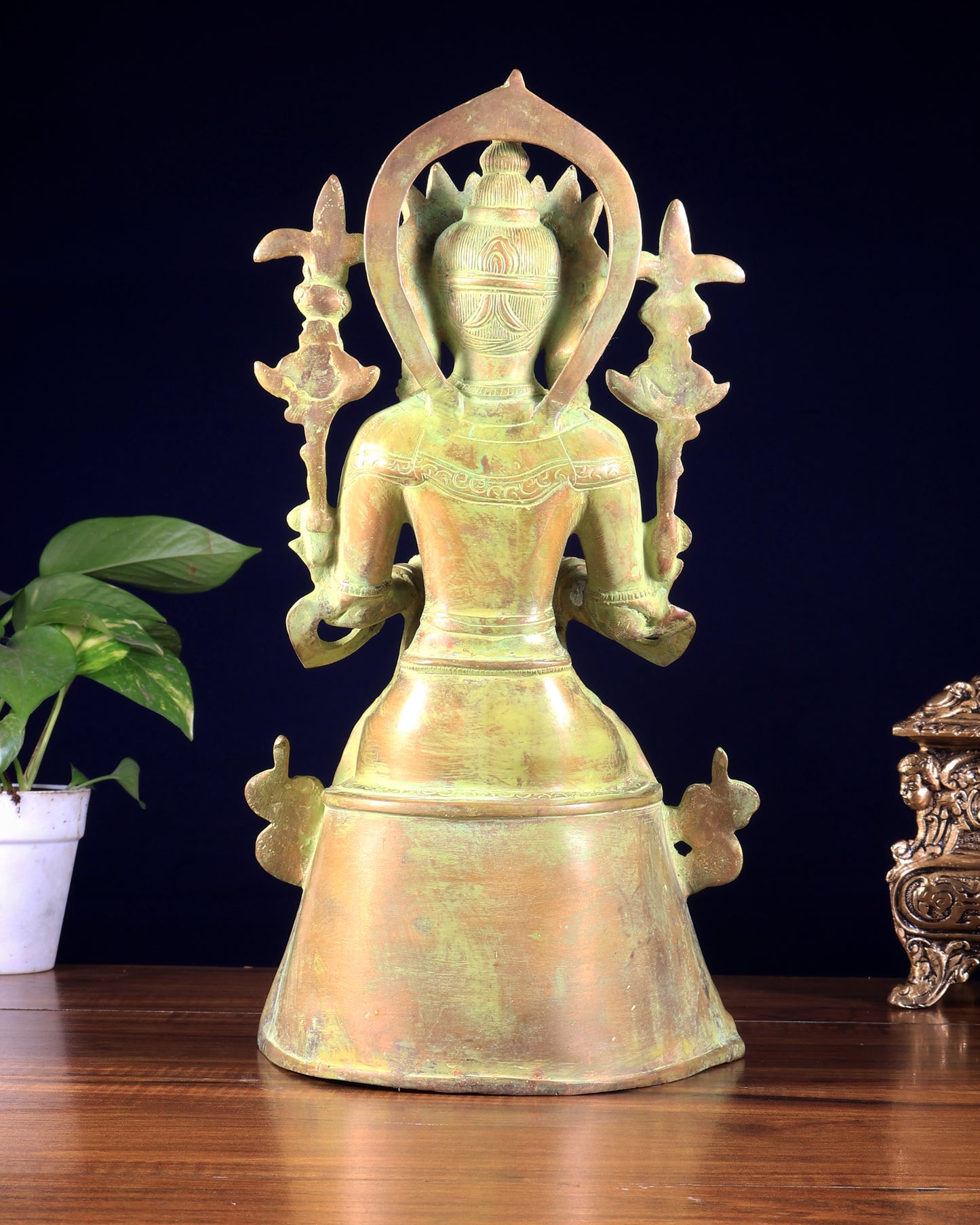 Vintage Tibetan Brass Maitreya Buddha Sculpture – The Future Buddha 14 inch