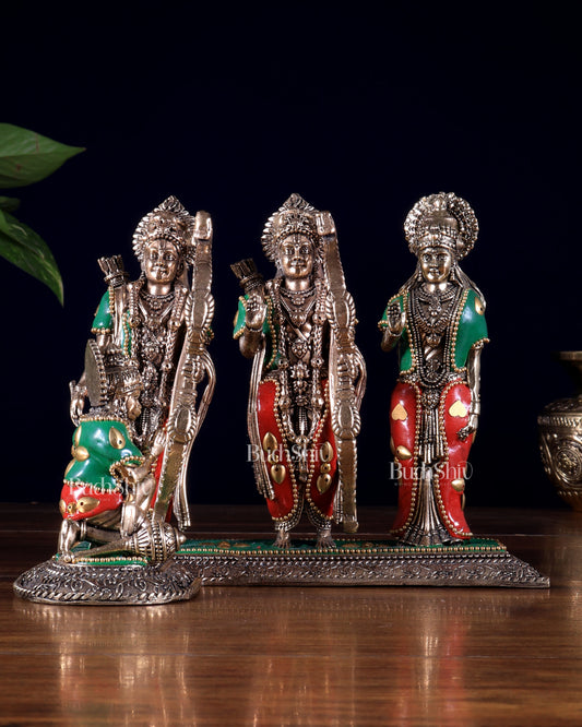 Brass Ram Darbar Idol - 6.5" Tall with meenakari