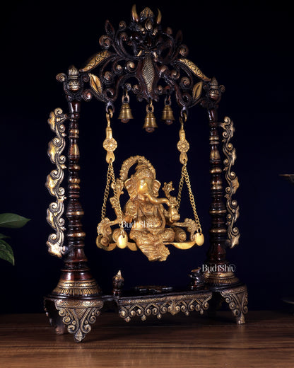 Brass Large Ganesha Swing - 26 inch dual tone