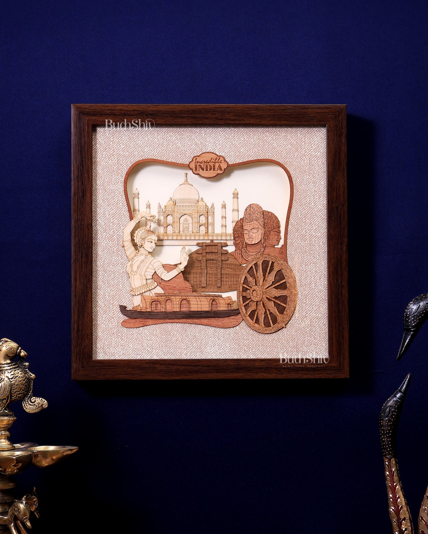 Incredible India – 3D Wooden Art Frame with Glass 10"