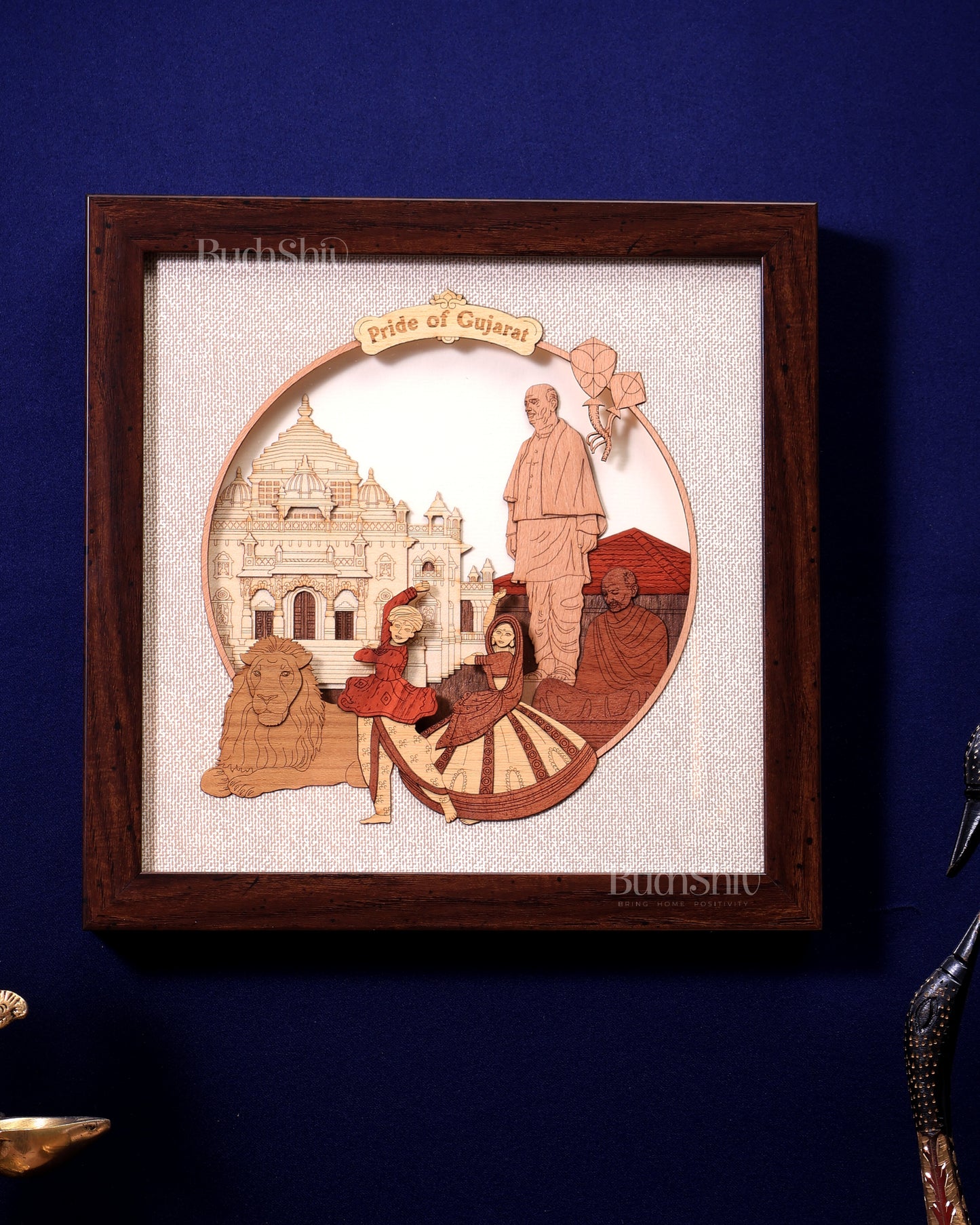 A Tribute to Gujarat – Handcrafted 3D Wooden Wall Hanging