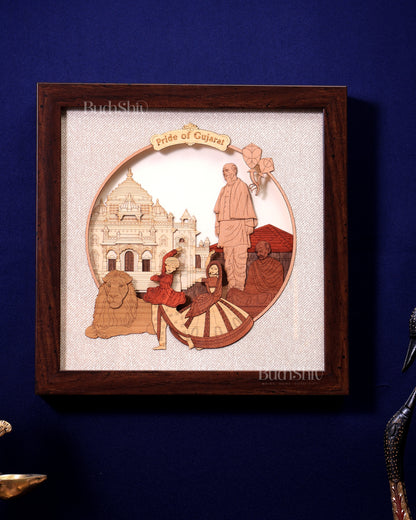 A Tribute to Gujarat – Handcrafted 3D Wooden Wall Hanging