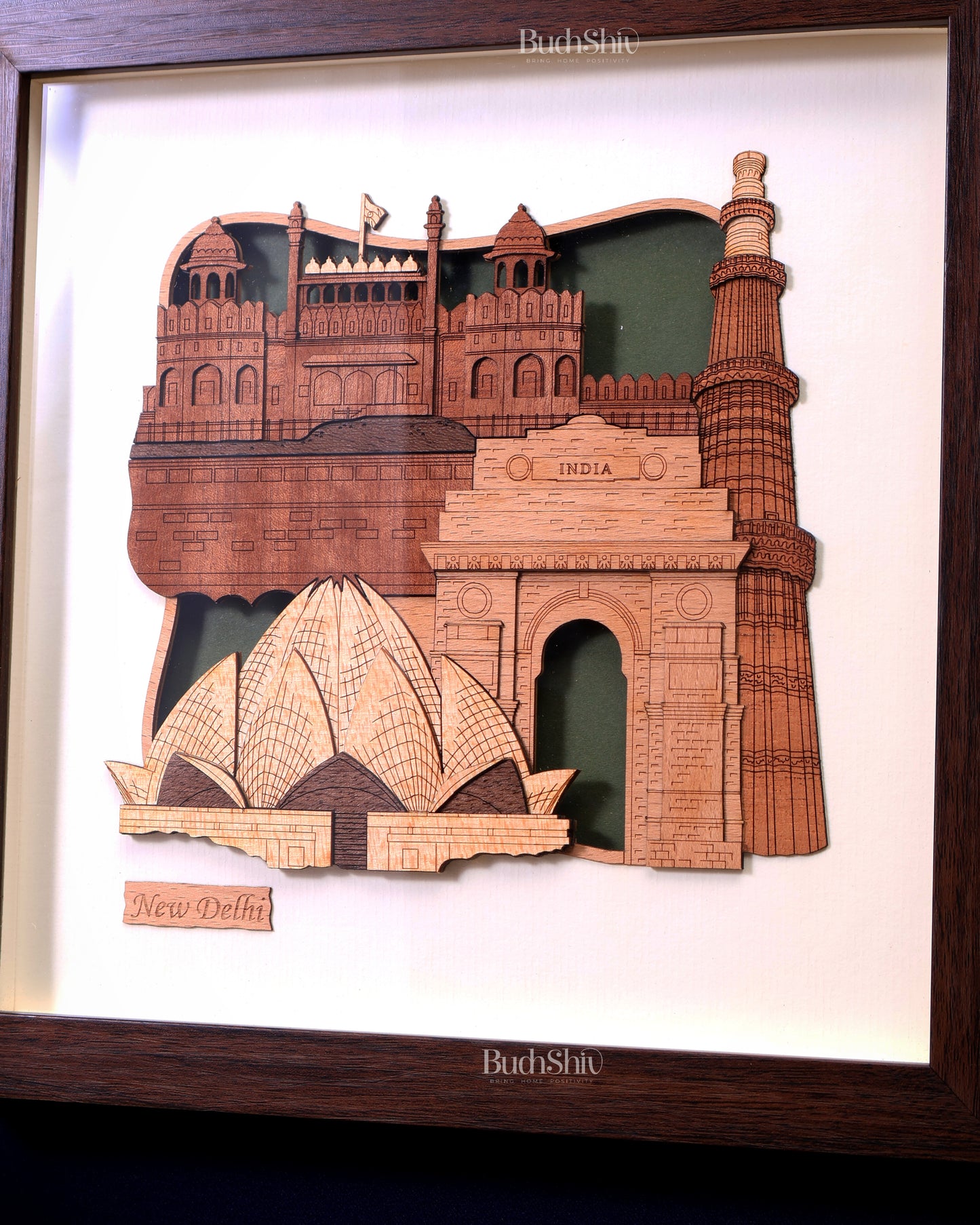 Delhi Monuments – Handcrafted Wooden Wall Hanging Frame