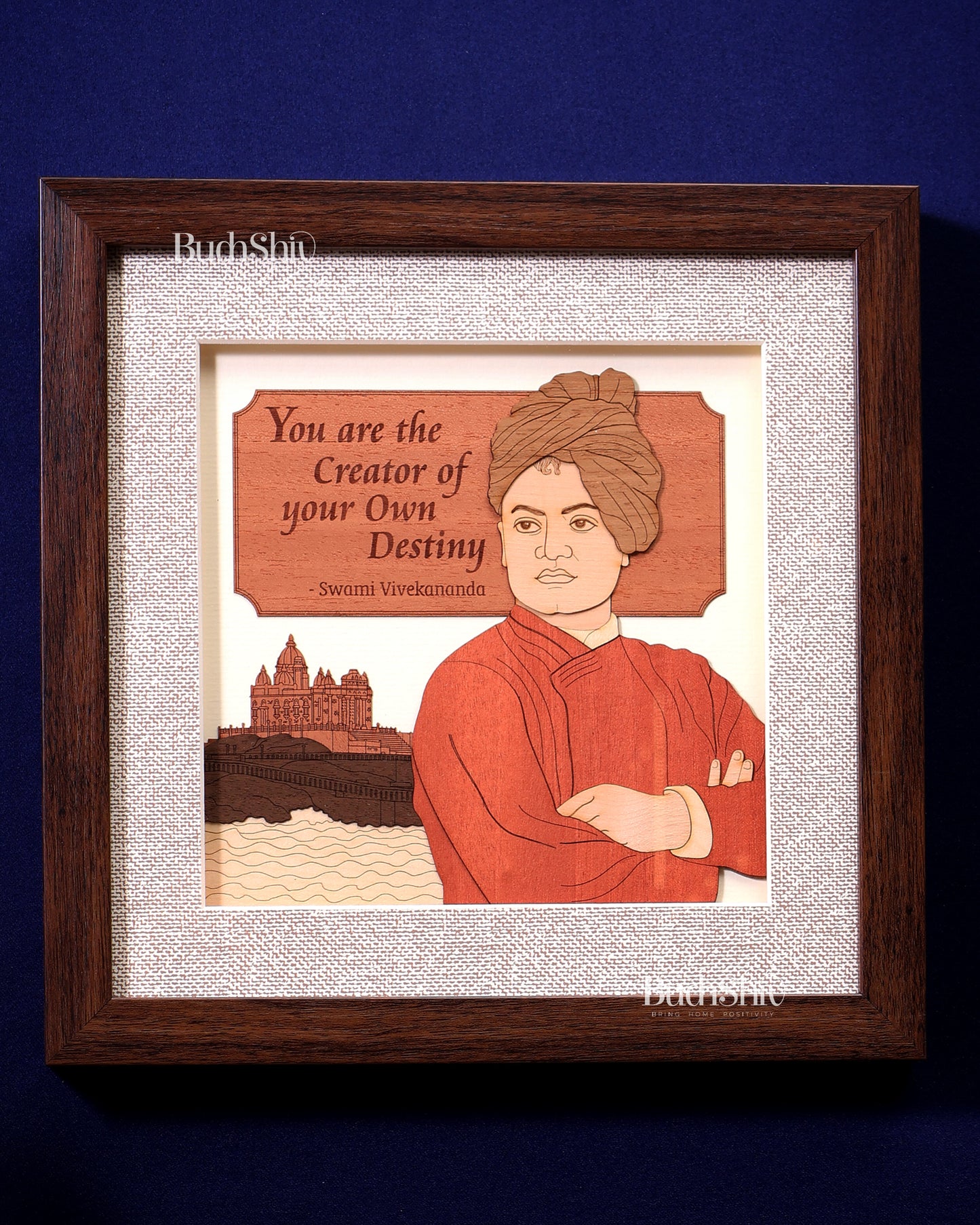 Swami Vivekananda | 3D Wooden Wall Hanging Frame with Glass