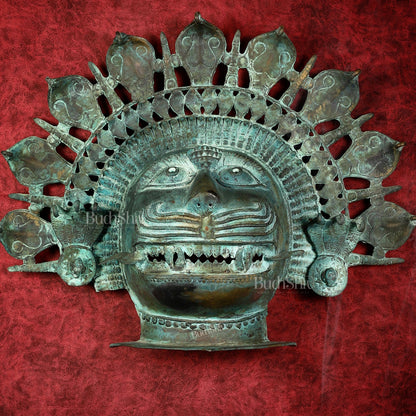 Vintage Narasimha Face Mask Wall Hanging | Lost-Wax Bronze Craft 21" Rare Find