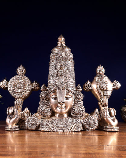 Brass Tirupati Balaji Face Wall Hanging 20 inch matte finish
