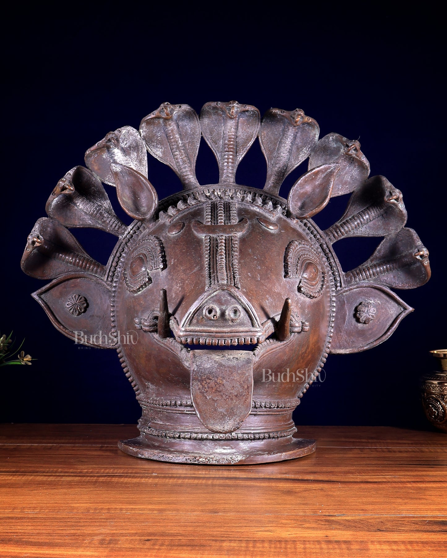 Varaha Panjurli Face – Vintage Bronze Handcrafted Sculpture | Lost Wax Casting 18 inch large