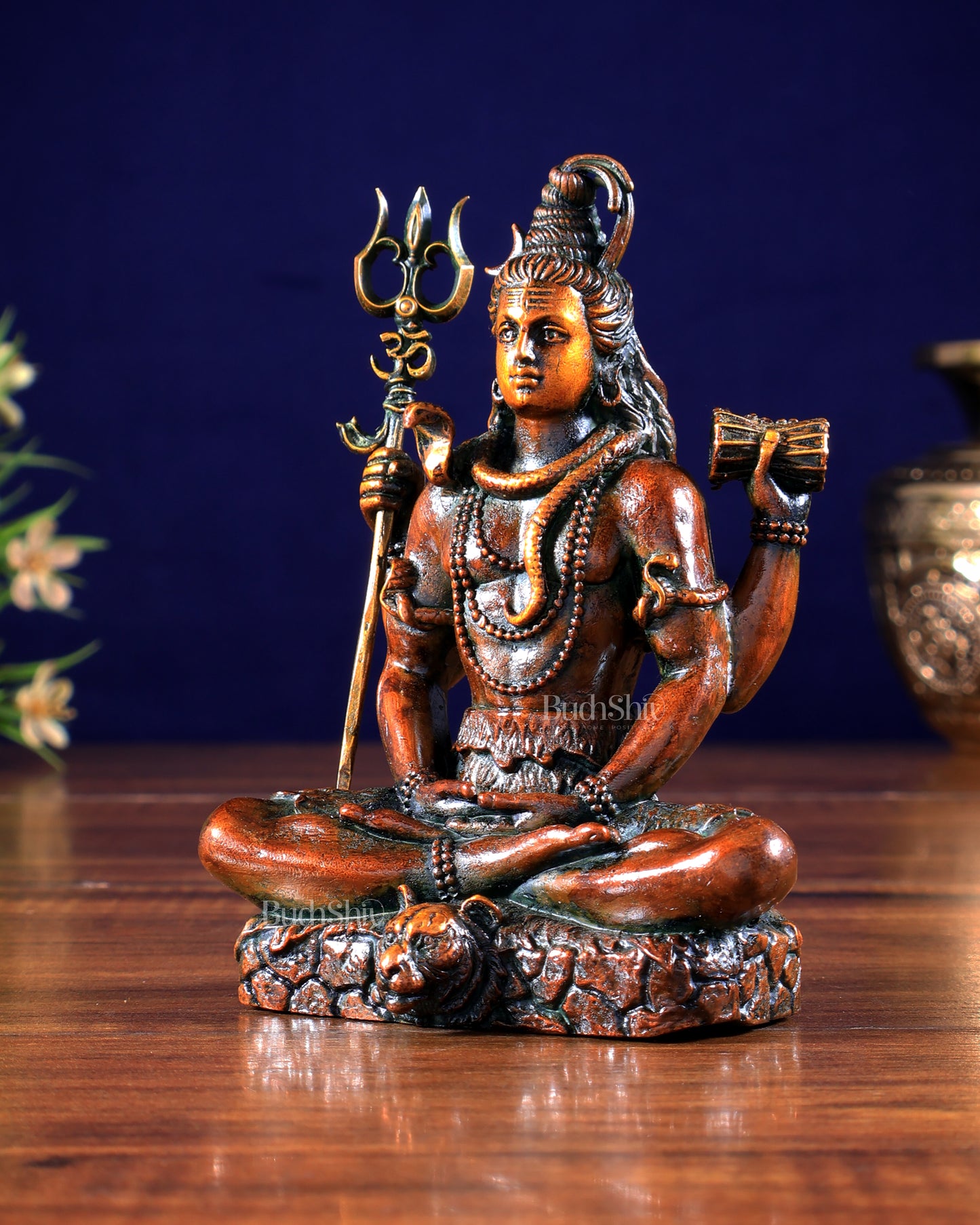 Pure Brass Lord Shiva Idol chola brown tone