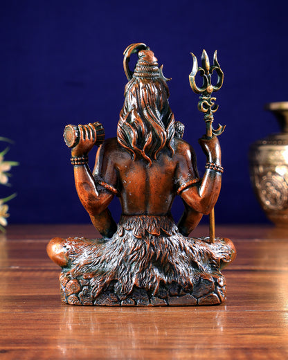Pure Brass Lord Shiva Idol chola brown tone