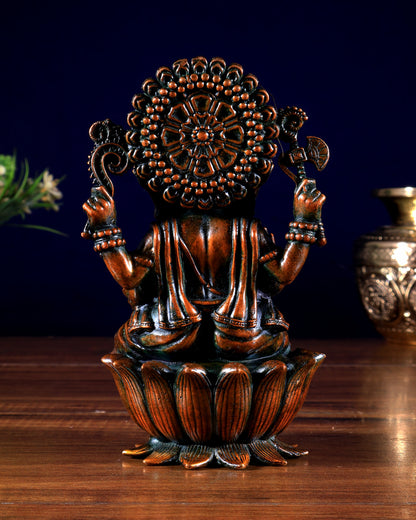 Pure Brass Superfine Lord Ganesha Idol | 6 inch brown tone