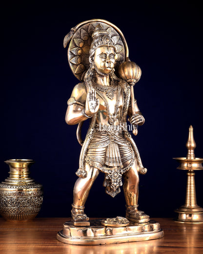 Pure Brass Standing Hanuman Statue 22 inch