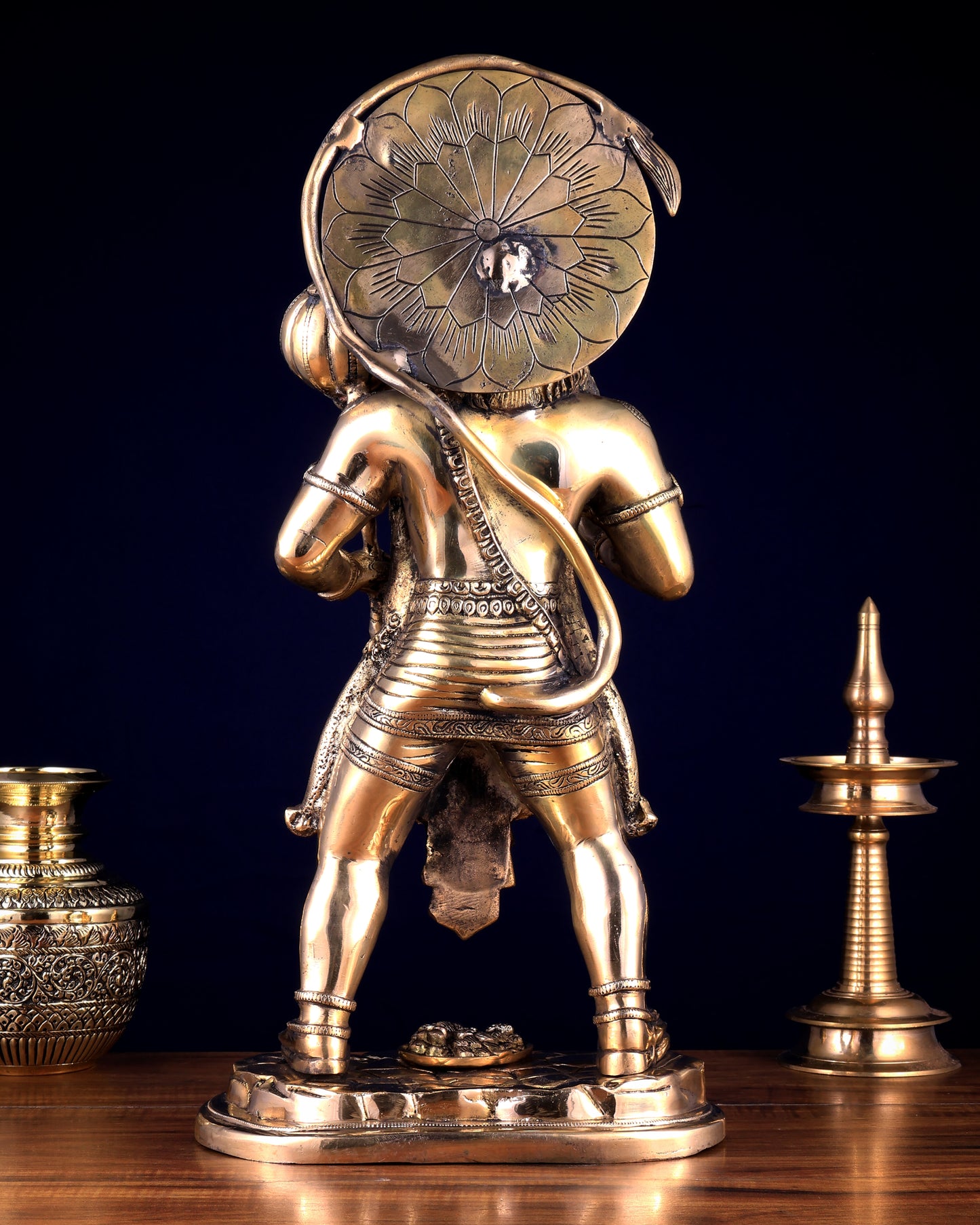 Pure Brass Standing Hanuman Statue 22 inch