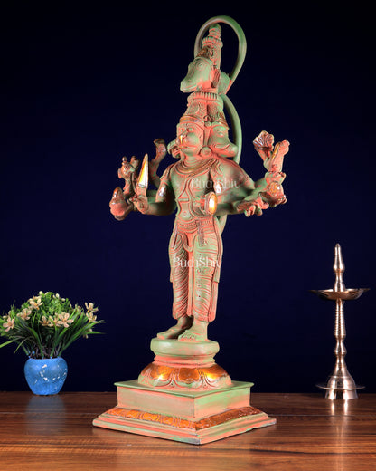 Brass Lord Panchmukhi Hanuman Statue - 22 Inch sand finish