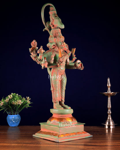 Brass Lord Panchmukhi Hanuman Statue - 22 Inch sand finish