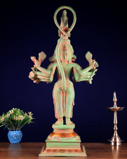 Brass Lord Panchmukhi Hanuman Statue - 22 Inch sand finish