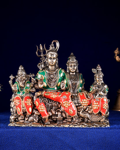 Brass superfine Shiv parivar idol with meenakari available in (3.5", 5", 5.5", 7")