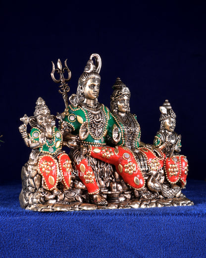 Brass superfine Shiv parivar idol with meenakari available in (3.5", 5", 5.5", 7")