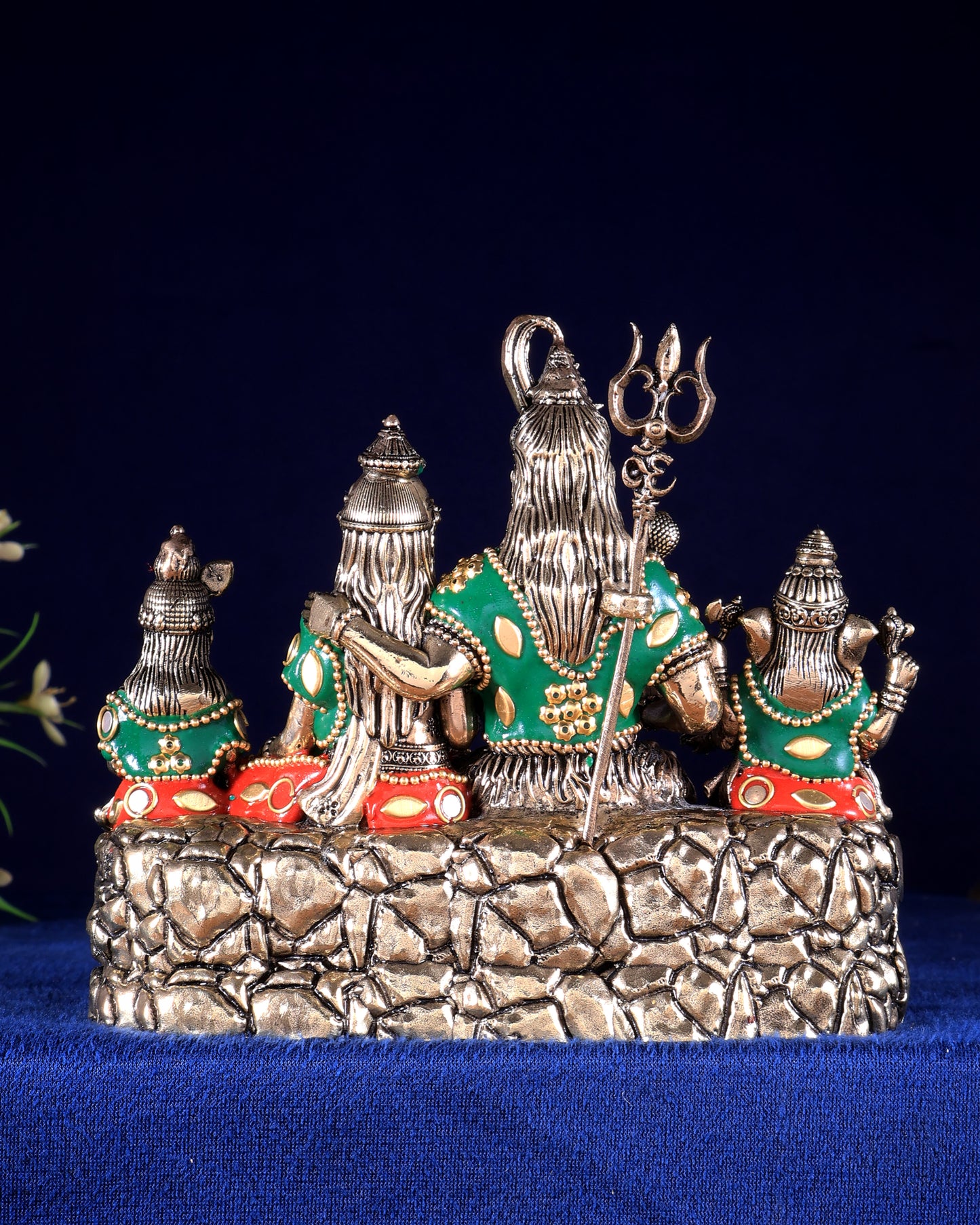Brass superfine Shiv parivar idol with meenakari available in (3.5", 5", 5.5", 7")