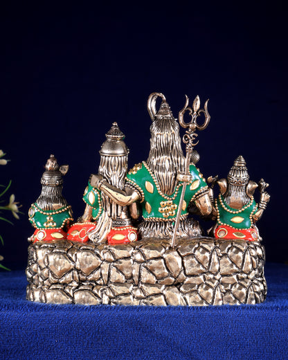 Brass superfine Shiv parivar idol with meenakari available in (3.5", 5", 5.5", 7")