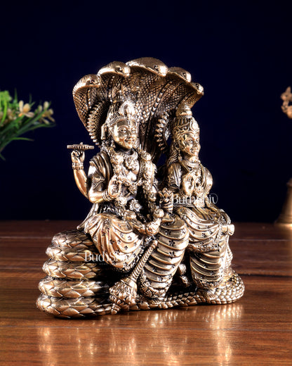 Pure Brass Superfine Vishnu Lakshmi under Sheshanaag 5.5 inch