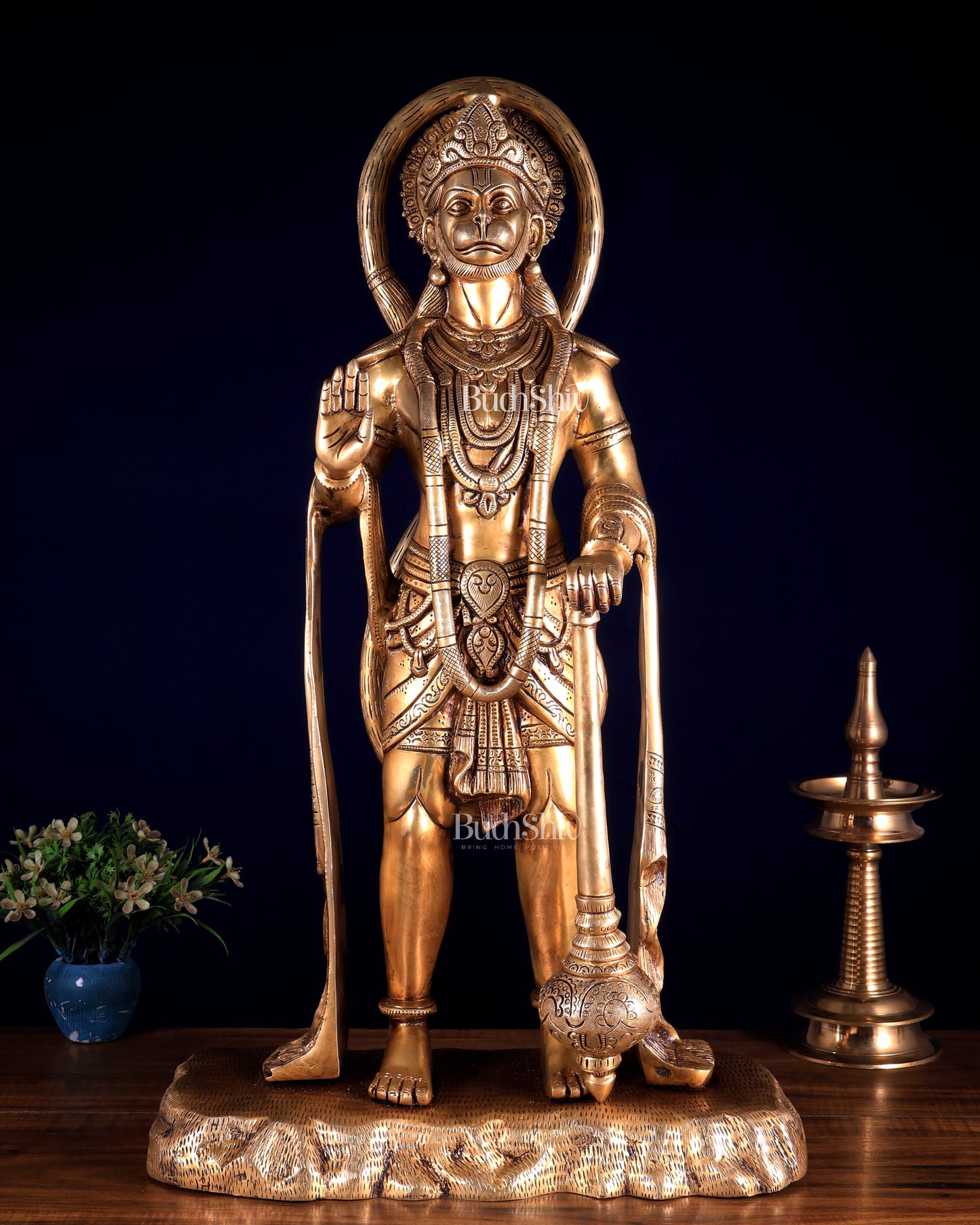 Pure Brass Standing Hanuman Large Statue 25.5 inch